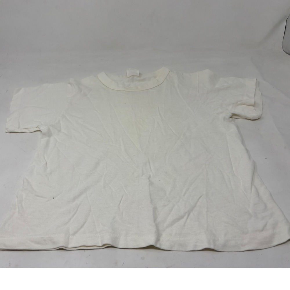 Vintage Hanes Kids White T-Shirt Size S 6-8 Cotton Short Sleeve Crewneck Basic